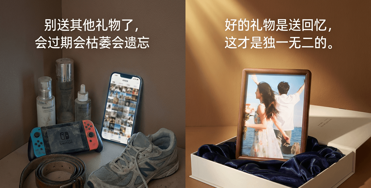 别送其他礼物了 vs 好的礼物是送回忆